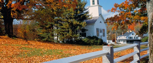 Church in Fall Splendor, New England    (click to view)