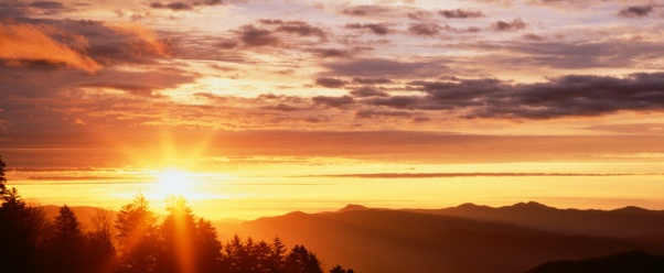 Sunrise from Newfound Gap, Great Smoky Mountains (click to view)