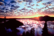 Sunrise on Wizard Island, Crater Lake National P