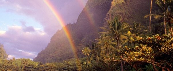 Double Rainbow Kee Beach Kauai Hawaii 1600x Wallpapers Wallpapers