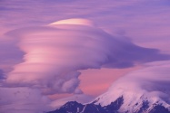 Lenticular Clouds Over Mount Drum, Alaska